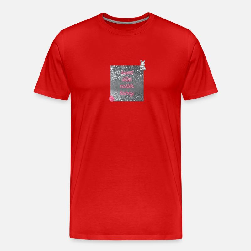 Cute Easter bunny in glitter design - Men's Premium Organic T-Shirt - red