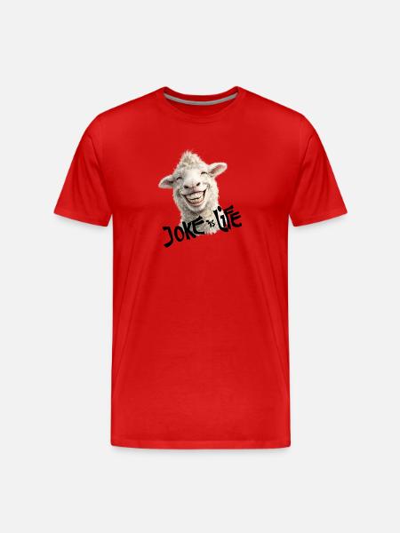 Smiling lamb joke is life - Men's Premium Organic T-Shirt - red