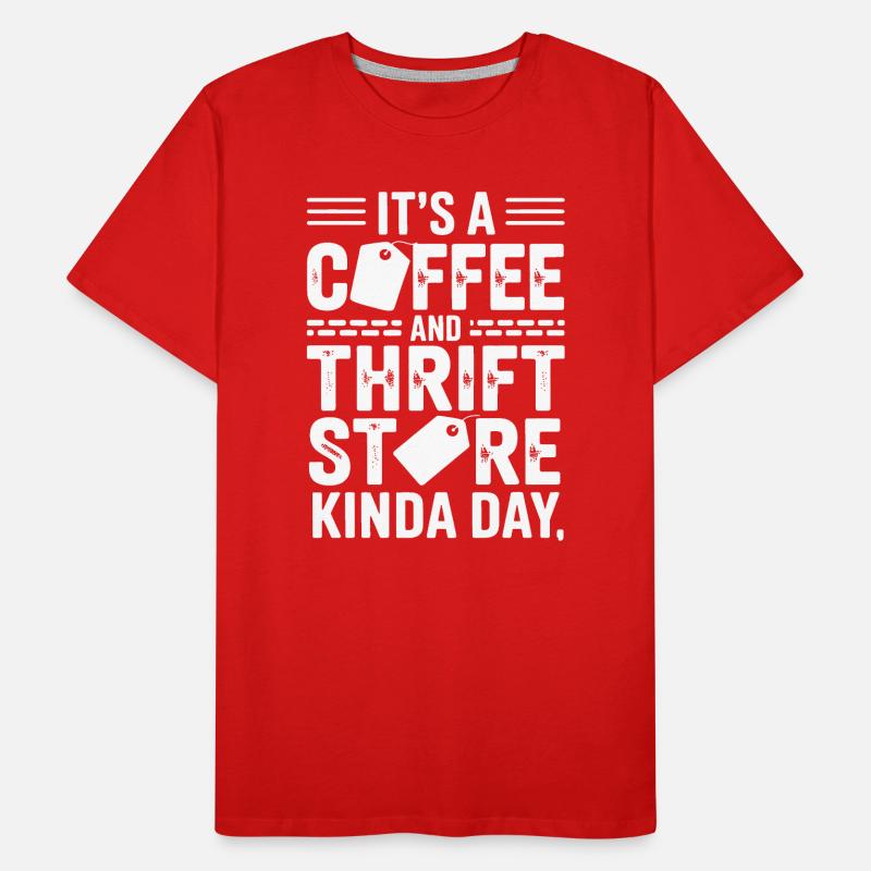 Kaffee-Secondhand-Laden-Tages-T-Shirt Männer Premium Bio T-Shirt