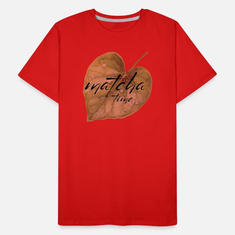Matcha, feuille, vert, temps T-shirt bio Premium Homme