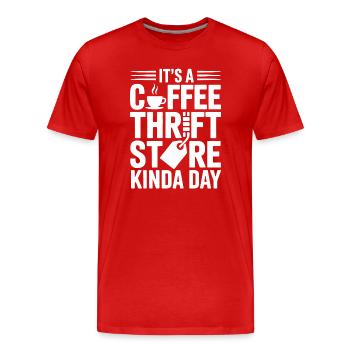 Coffee Thrift Store Kindaday Day - Men's Premium Organic T-Shirt - red - Front - Damien (186cm)