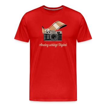 Caméra rétro numérique Analog Beats - T-shirt bio Premium Homme - rouge - Devant - Damien (186cm)