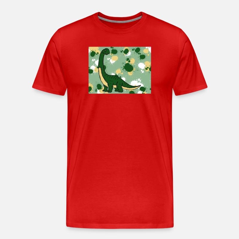 Brachiosaurus Dino - Männer Premium Bio T-Shirt - Rot