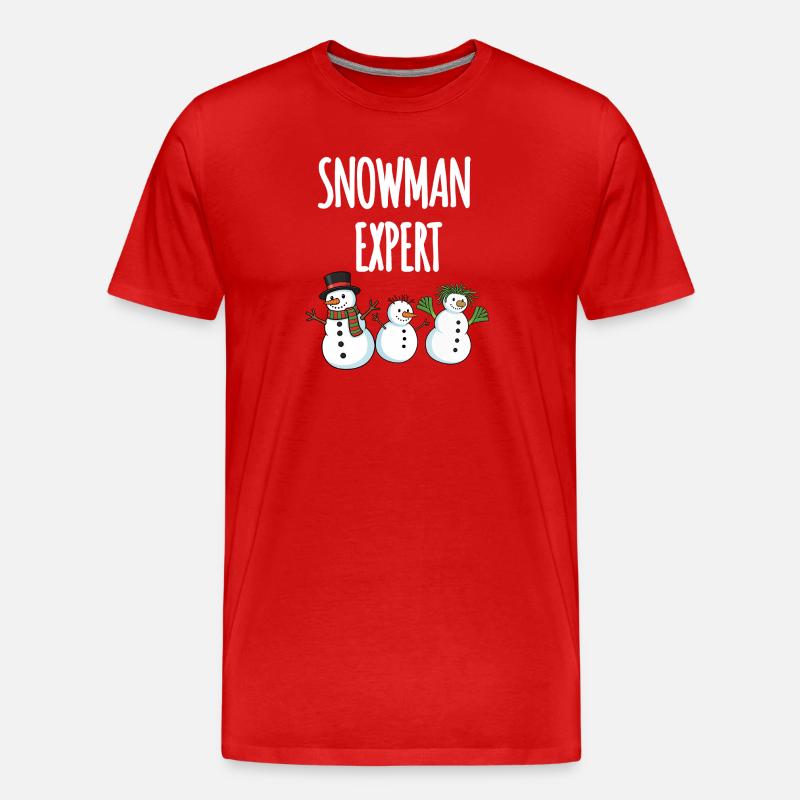 Snowman Expert - Männer Premium Bio T-Shirt - Rot