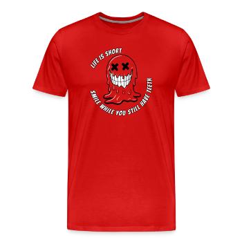 Leben und Teeth.TR - Männer Premium Bio T-Shirt - Rot - Vorne - Damien (186cm)