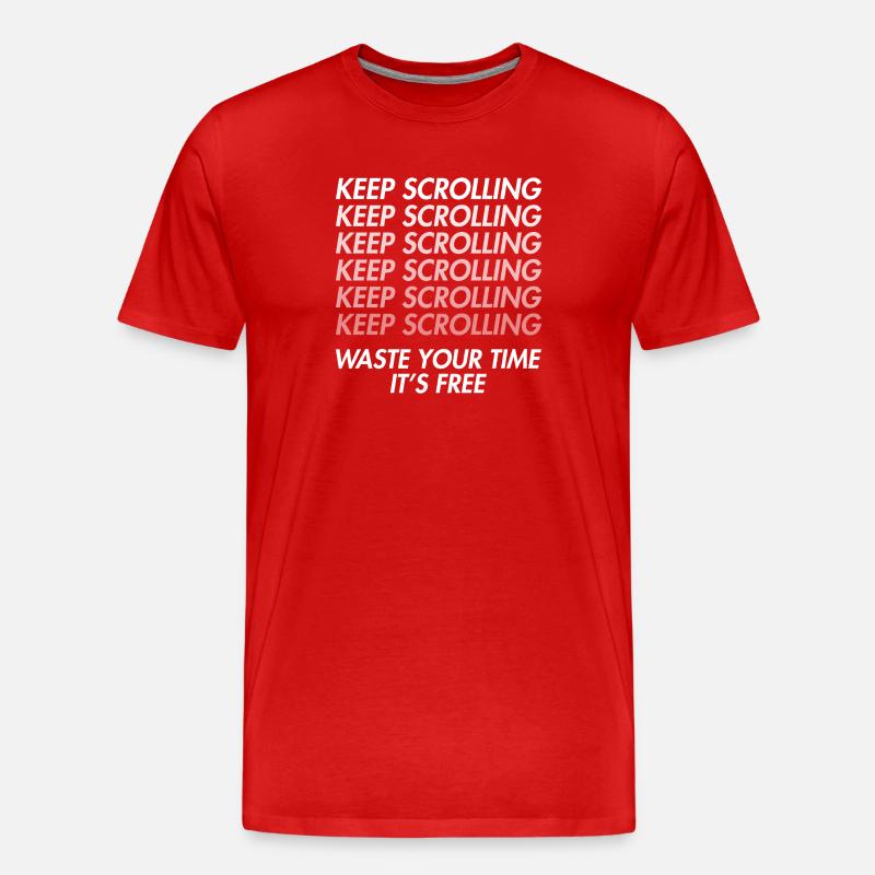 Doomscrolling - Waste Time - Men's Premium Organic T-Shirt - red