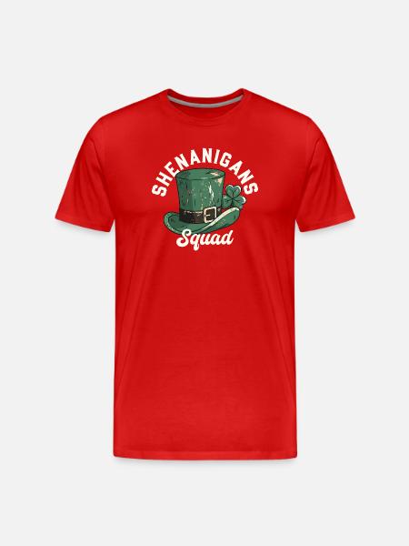 Shenanigans Squad Leprechaun Hat - Men's Premium Organic T-Shirt - red