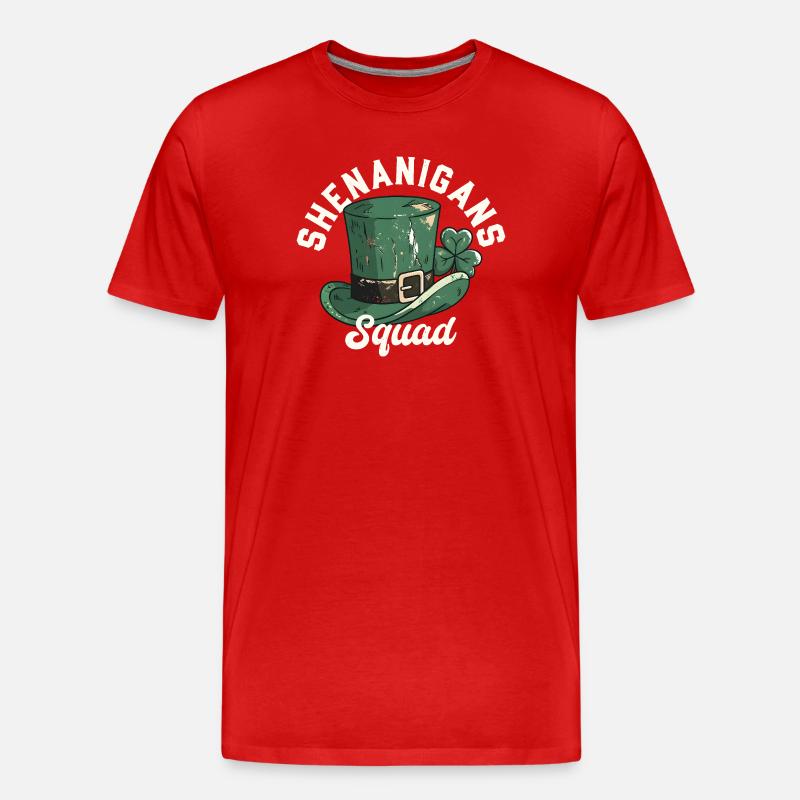Shenanigans Squad Leprechaun Hat - Men's Premium Organic T-Shirt - red