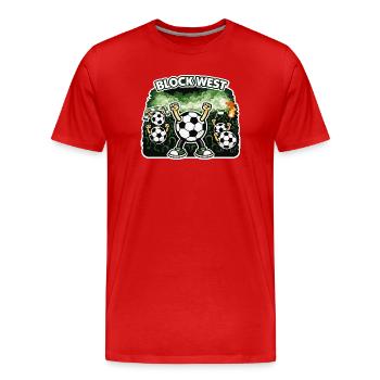Block West | Football Fan Shirt – Curve & Stadium - Men's Premium Organic T-Shirt - red - Front - Damien (186cm)