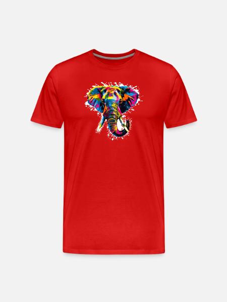 Elephant Art Design - Men's Premium Organic T-Shirt - red