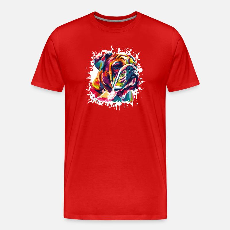 Hund Dog Kunst Graffiti - Männer Premium Bio T-Shirt - Rot