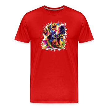 Dog Dog Art Graffiti - Men's Premium Organic T-Shirt - red - Front - Damien (186cm)