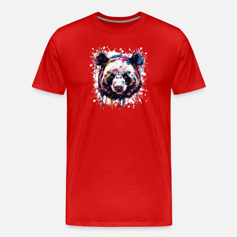  Panda Tier Pandabär - Männer Premium Bio T-Shirt - Rot