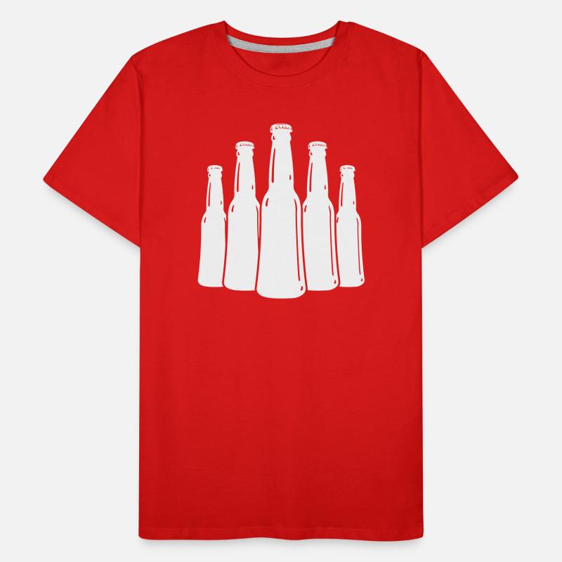 Silhouette des bouteilles de bière T-shirt bio Premium Homme