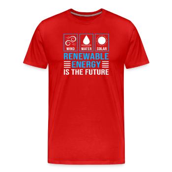 Renewable energies, solar cells, photovoltaics - Men's Premium Organic T-Shirt - red - Front - Damien (186cm)