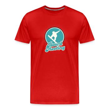 Snowboarding Board Meeting - Men's Premium Organic T-Shirt - red - Front - Damien (186cm)
