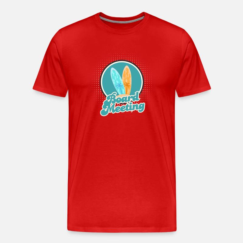 Surfing Board Meeting - Männer Premium Bio T-Shirt - Rot