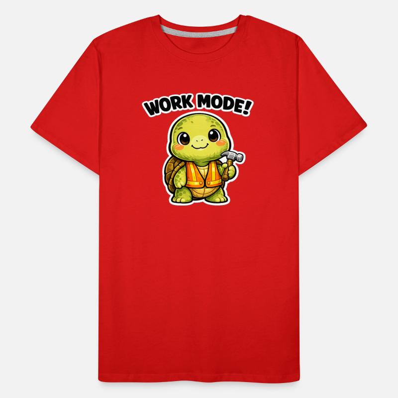 Arbeitsmodus Schildkröte Bauheld Männer Premium Bio T-Shirt