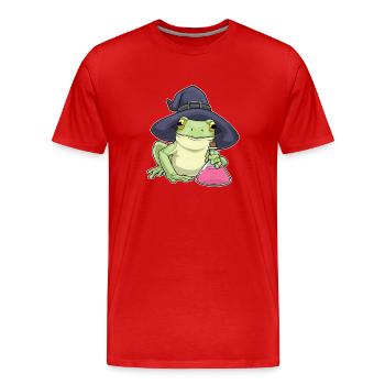 Frog Witch Potion - Men's Premium Organic T-Shirt - red - Front - Damien (186cm)