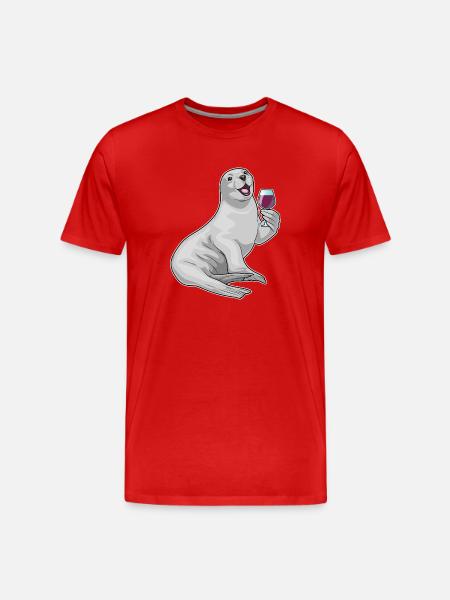 Seal Red Wine - Men's Premium Organic T-Shirt - red