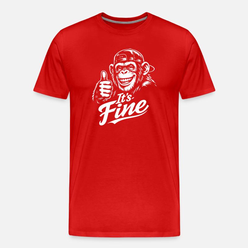 Happy Monkey Thumbs Up - Männer Premium Bio T-Shirt - Rot
