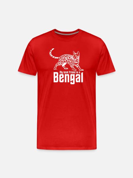 Bengal Lover "Best Friend" - Men's Premium Organic T-Shirt - red