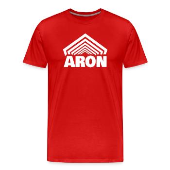 First name Aron - Men's Premium Organic T-Shirt - red - Front - Damien (186cm)