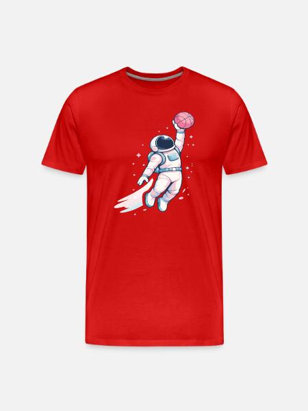 Cosmic Hoop Astronaut - Men's Premium Organic T-Shirt - red