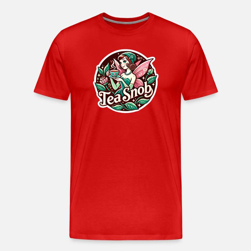Tee-Snob Feen-Teeparty - Männer Premium Bio T-Shirt - Rot