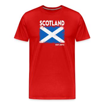 Blason de la satire écossaise 1873 - T-shirt bio Premium Homme - rouge - Devant - Damien (186cm)
