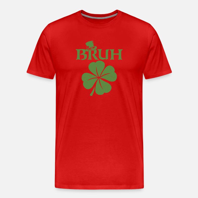 Bruh St Patricks irisches Kleeblatt - Männer Premium Bio T-Shirt - Rot