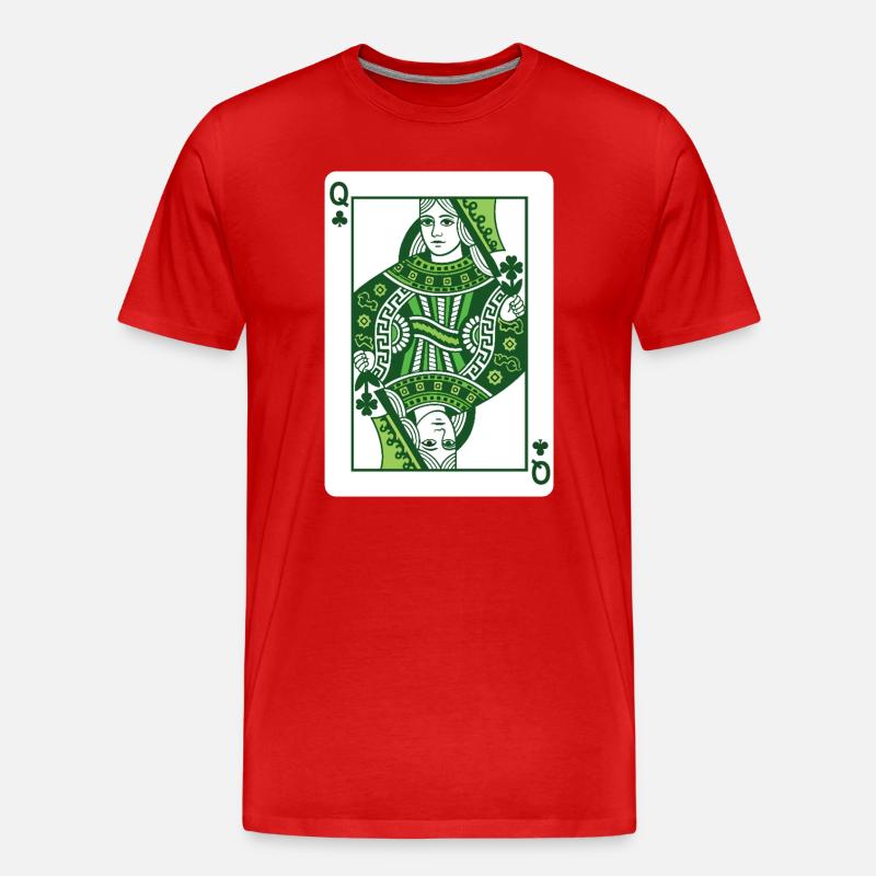 Queen Of Shamrock St Patrick's Irish - Männer Premium Bio T-Shirt - Rot