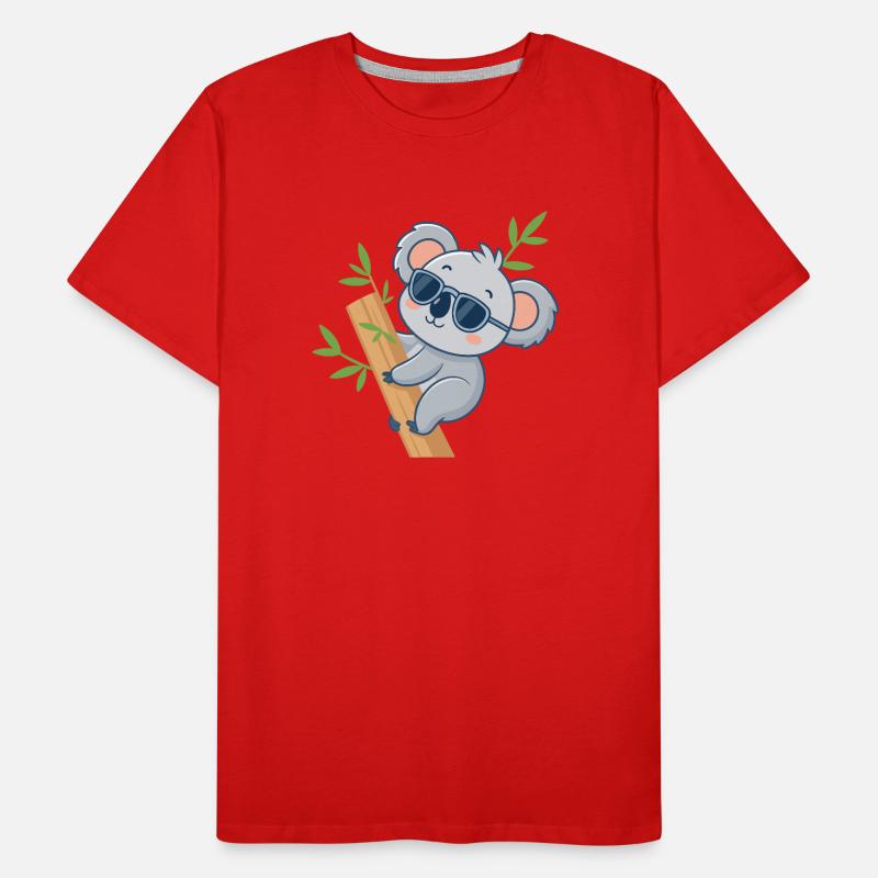 Koala sur Bambou Décontracté T-shirt bio Premium Homme