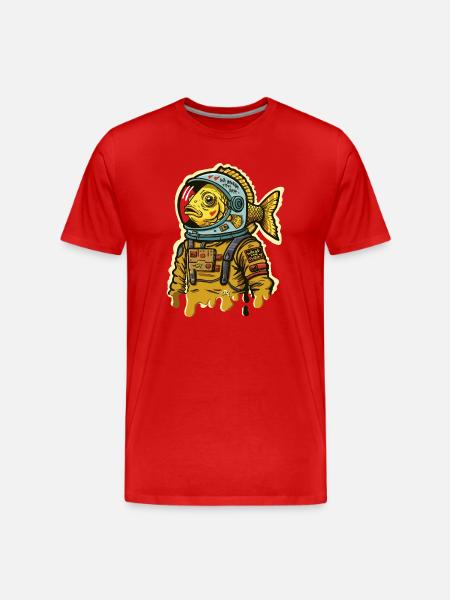 Fischastronauten-Straßenkunst - Männer Premium Bio T-Shirt - Rot