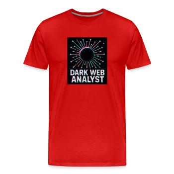 Dark Web Analyst - Cybersécurité - T-shirt bio Premium Homme - rouge - Devant - Damien (186cm)