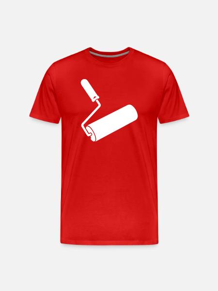 Paint Roller – Craftsman Logo Design - Men's Premium Organic T-Shirt - red