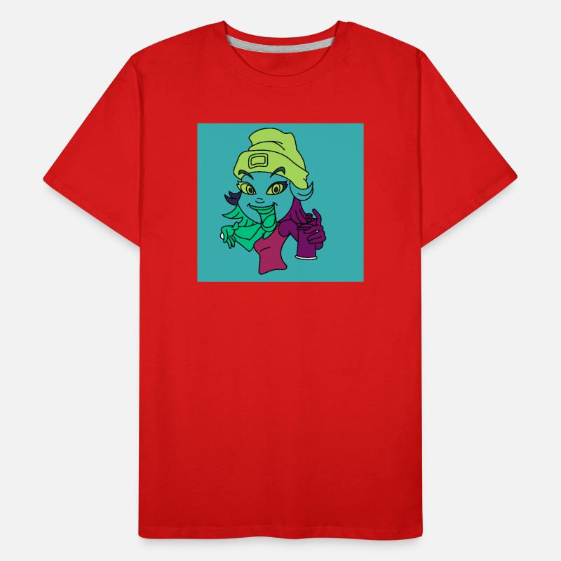 Neon-Graffiti-Maskottchen Männer Premium Bio T-Shirt