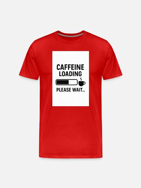 Coffee Charge Level – Please Wait - Men's Premium Organic T-Shirt - red