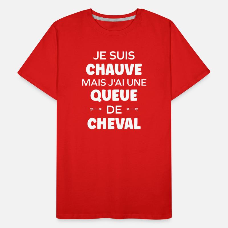 Chauve mais Queue de Cheval T-shirt bio Premium Homme
