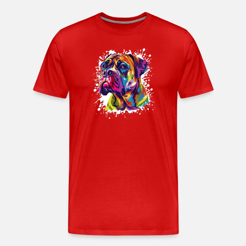 Hund Tier Kunst - Männer Premium Bio T-Shirt - Rot