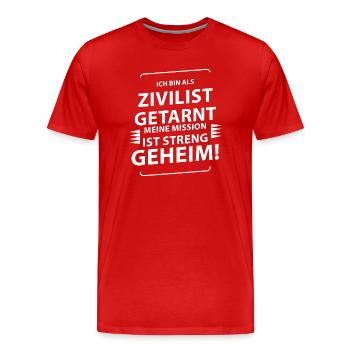 Karneval Kostüm  - Männer Premium Bio T-Shirt - Rot - Vorne - Damien (186cm)