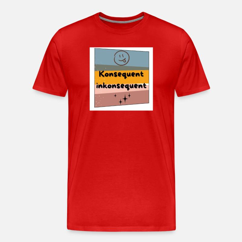 Konsequent inkonsequent Farbkontrast - Männer Premium Bio T-Shirt - Rot