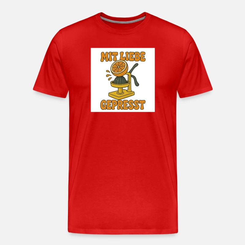 Mit_Liebe_gepr - Männer Premium Bio T-Shirt - Rot