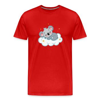 Dreamy Koala on Starry Cloud - Men's Premium Organic T-Shirt - red - Front - Damien (186cm)