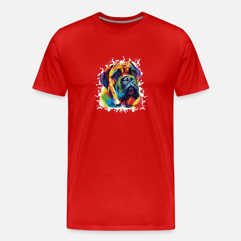 Boxer Hund Tier - Männer Premium Bio T-Shirt - Rot
