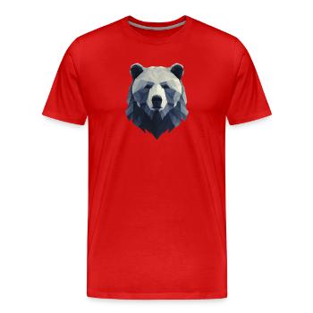 Bear Head, Strong Bear Design, Power Symbol - Men's Premium Organic T-Shirt - red - Front - Damien (186cm)