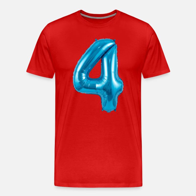 vier_blau - Männer Premium Bio T-Shirt - Rot