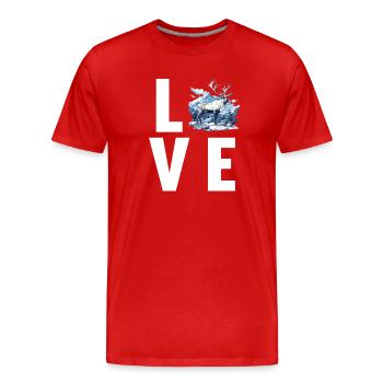 Renne Renne - T-shirt bio Premium Homme - rouge - Devant - Damien (186cm)