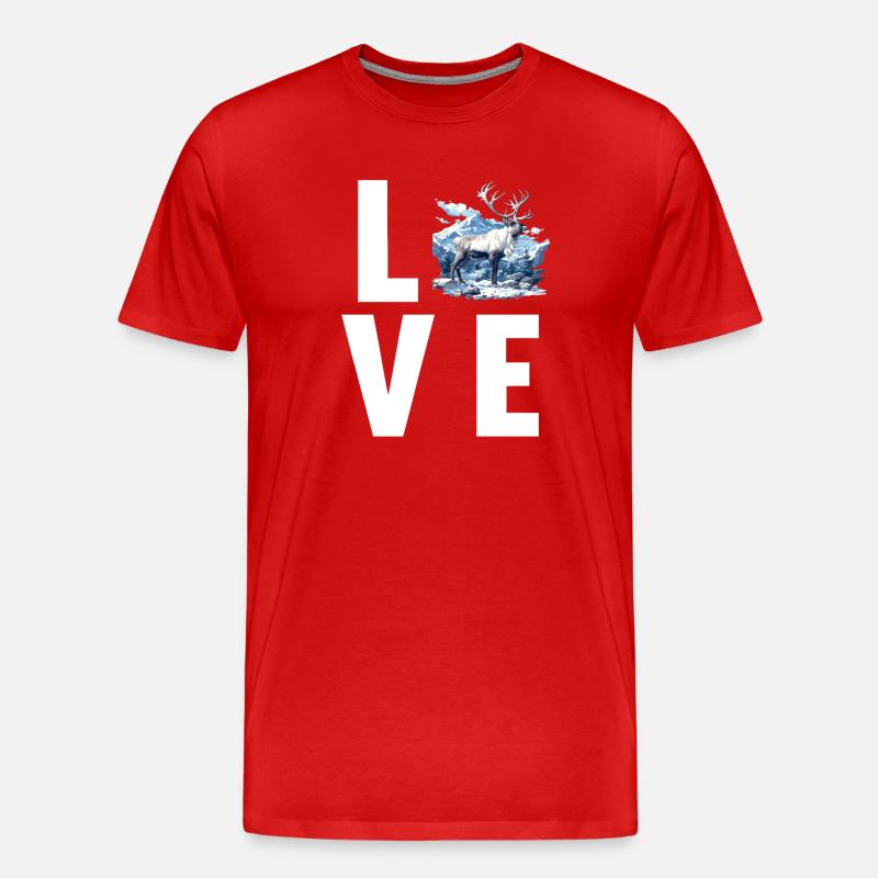 Rentiere Rentier - Männer Premium Bio T-Shirt - Rot