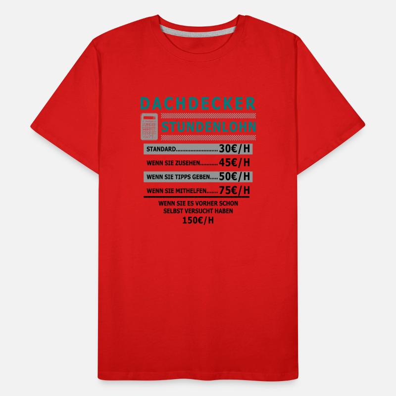 Salaire horaire de couvreur T-shirt bio Premium Homme
